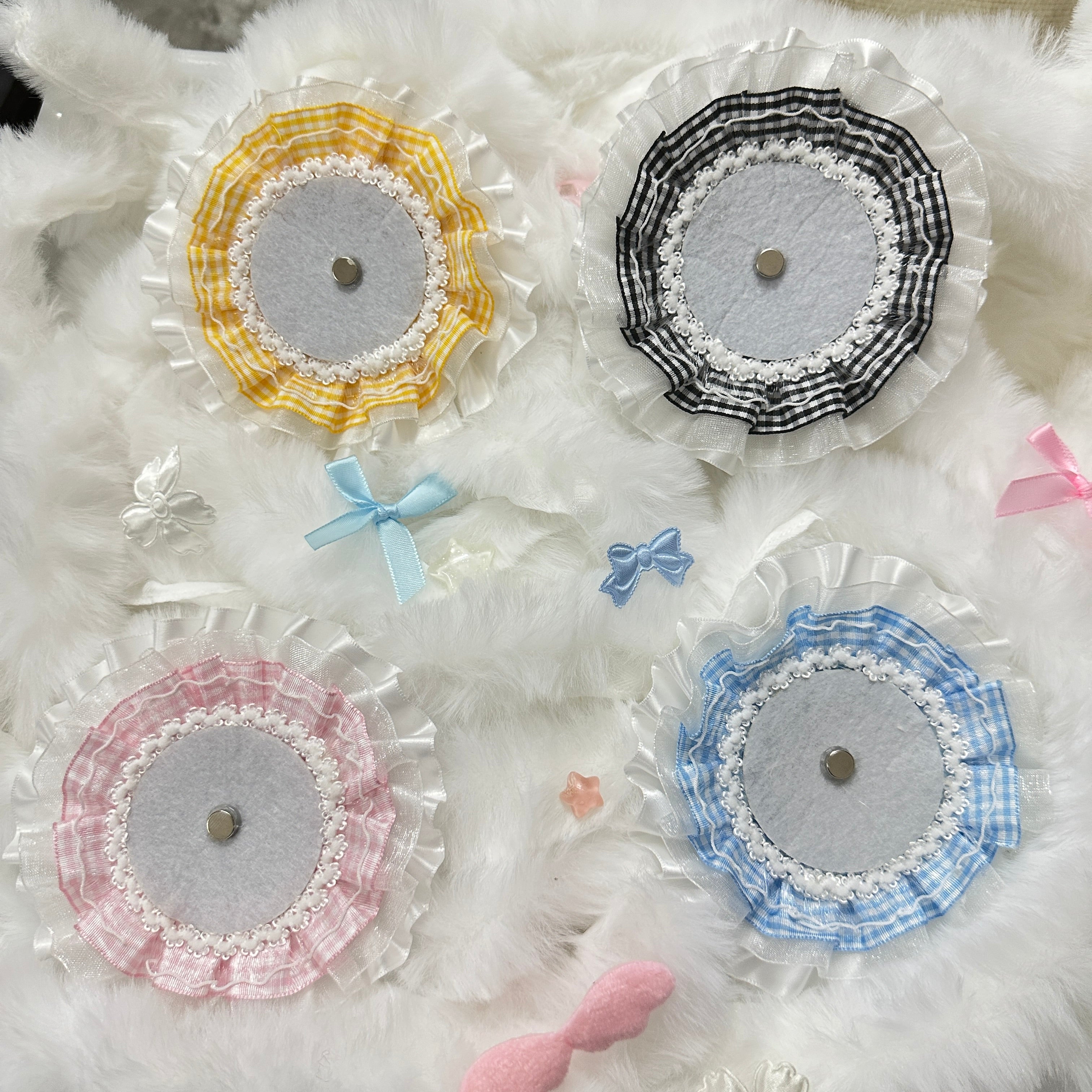 Handmade Angel Cat Badge Holder – Ita Bag Decoration Base for 2.28-2.95 inch (58mm-75mm) Badges